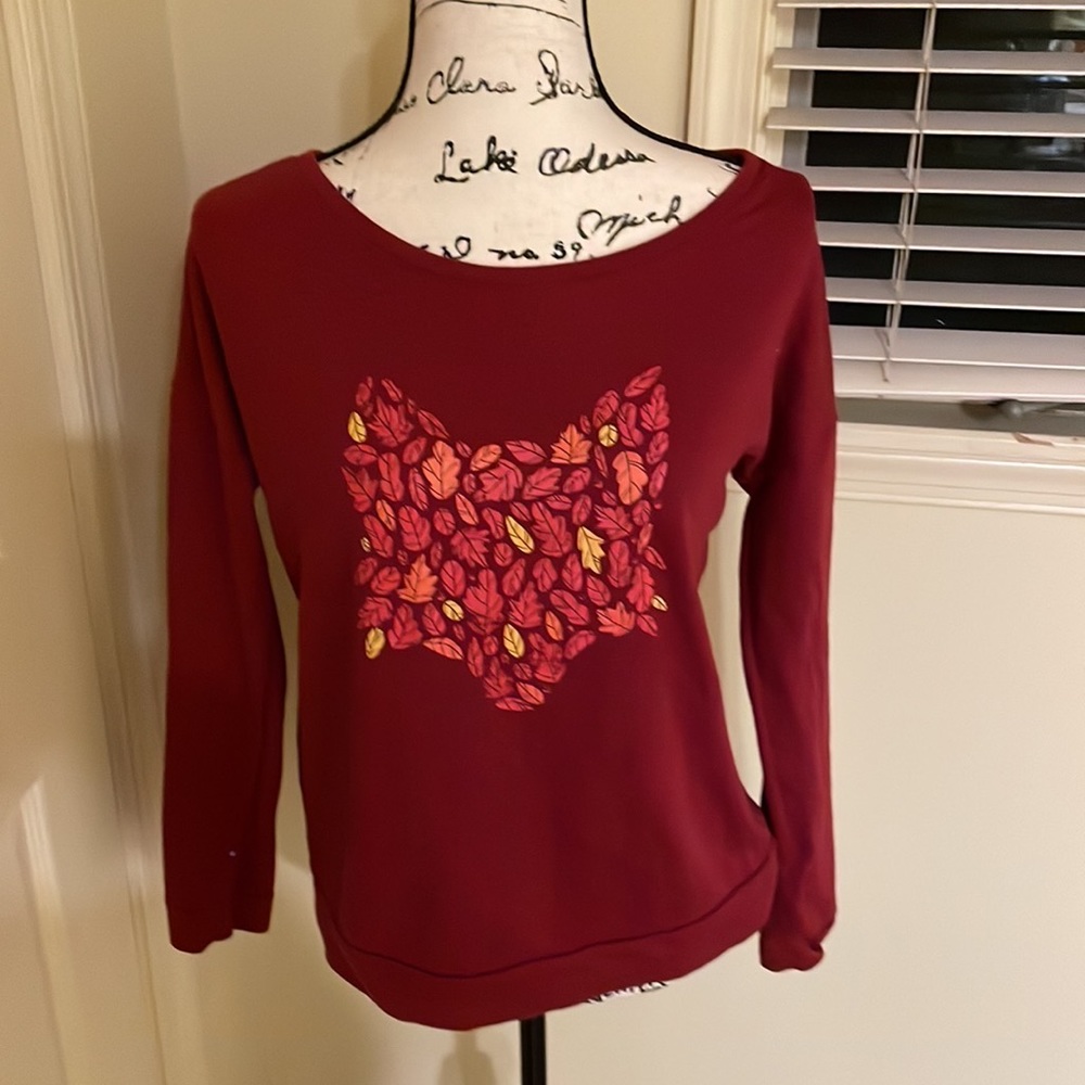 Red Union Craft Brewing autumn leaves/fox themed sweatshirt, size medium